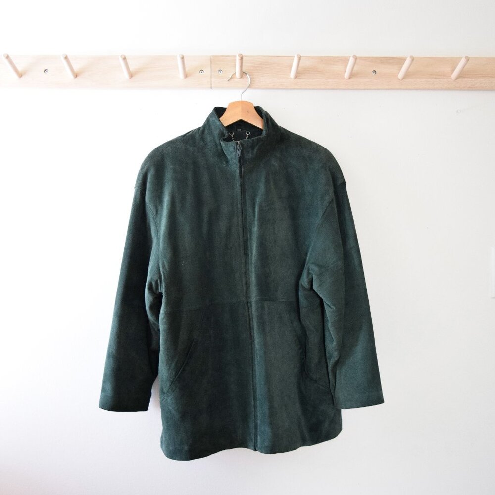 Vintage Danier forest green suede leather jacket